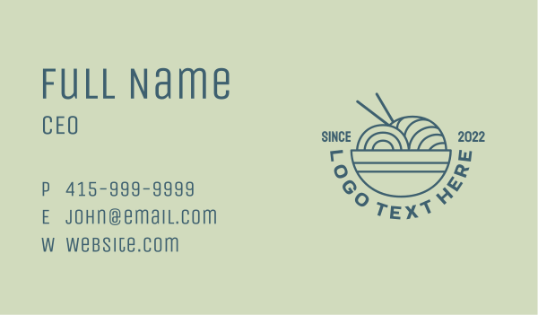 Ramen Bowl Restaurant Business Card Design Image Preview