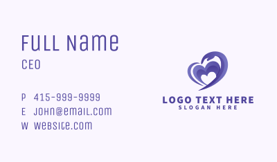 Purple Heart Hand Business Card Image Preview