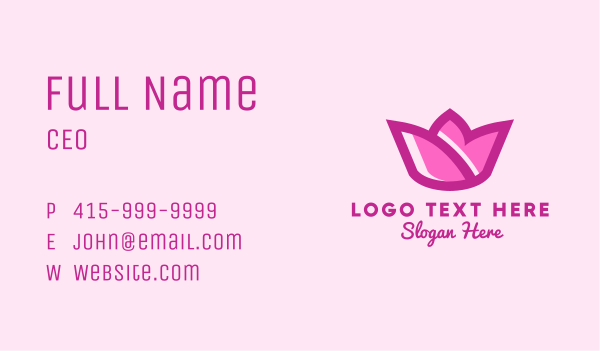 Pink Tulip Flower Business Card Design Image Preview