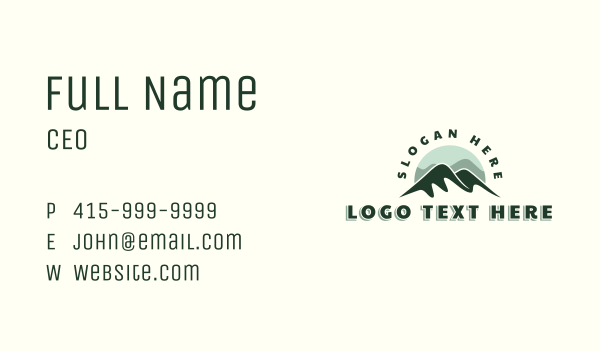 Mountain Valley Hill Business Card Design Image Preview