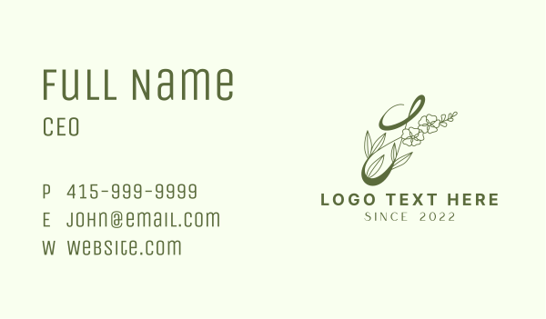 Green Floral Beauty Business Card Design Image Preview