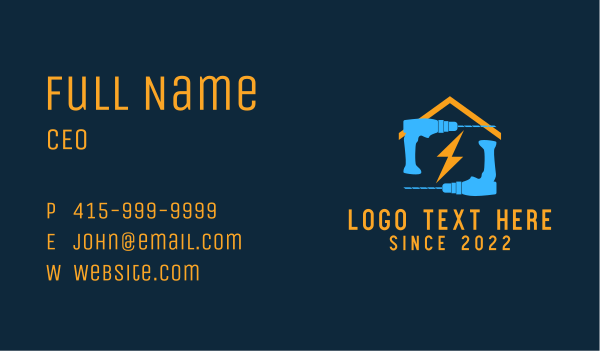 Power Drill Home Repair Business Card Design Image Preview