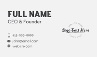 Round Script Wordmark Business Card Image Preview