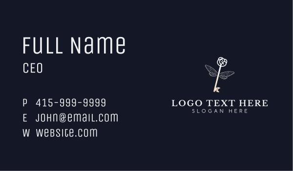 Luxury Key Wings Business Card Design Image Preview