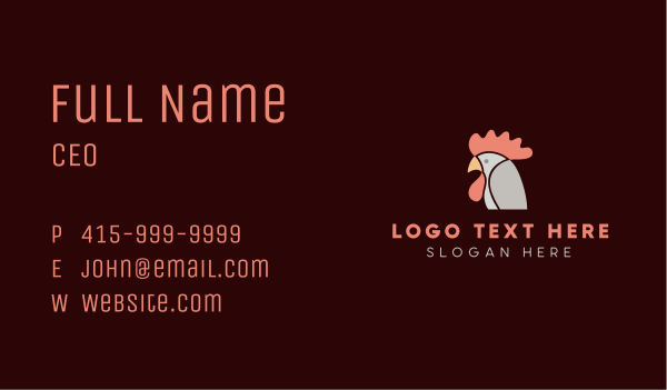 Chicken Rooster Head Business Card Design Image Preview