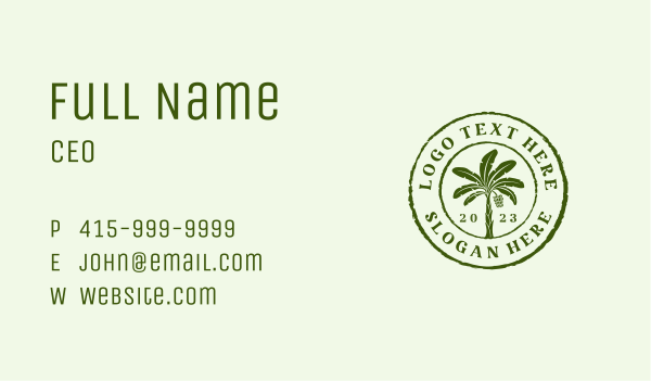 Natural Banana Tree Business Card Design Image Preview