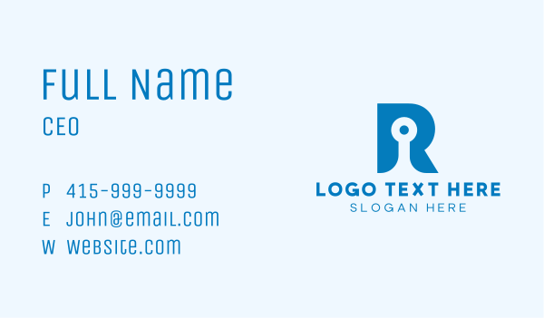 Letter R Circuit Business Card Design Image Preview