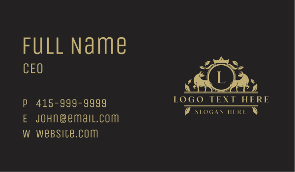Luxury Fighting Bull Banner Business Card Design Image Preview