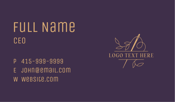 Eco Fashion Dressmaker Business Card Design Image Preview