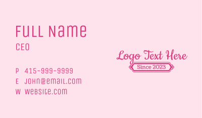 Fancy Girly Wordmark Business Card Image Preview