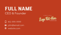 Cursive Retro Wordmark Business Card Image Preview