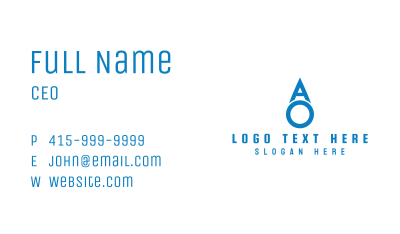 Liquid Droplet Letter A  Business Card Image Preview