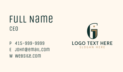 Professional Classic Letter G Business Card Image Preview