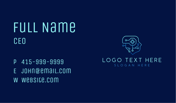 Human Artificial Intelligence Business Card Design Image Preview