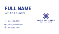 Blue Tech X Business Card Image Preview