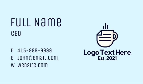 Hot Paper Cup Business Card Design Image Preview
