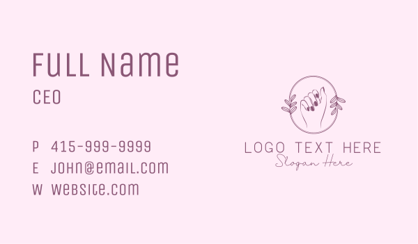 Floral Feminine Fingernail Business Card Design Image Preview
