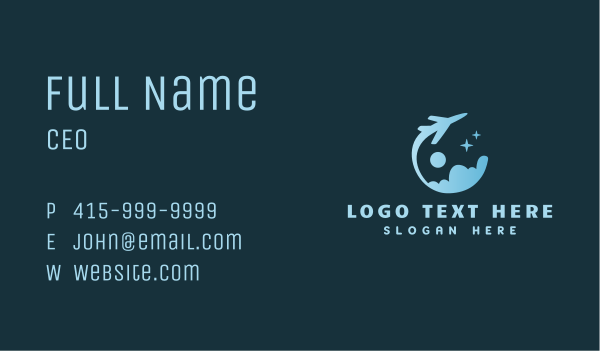 Airline Plane Cloud Business Card Design Image Preview