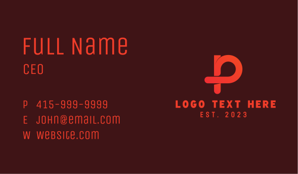 Innovation Letter P  Business Card Design Image Preview