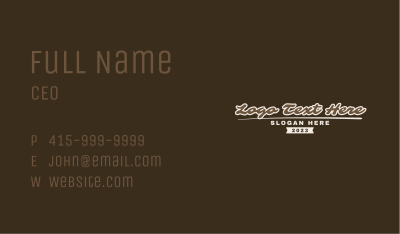 Retro Casual Wordmark Business Card Image Preview