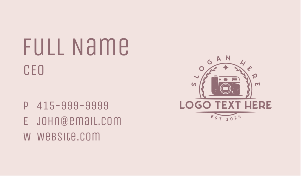 Photographer Blog Camera Business Card Design Image Preview