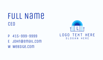Circuit Line Letter  Business Card Image Preview