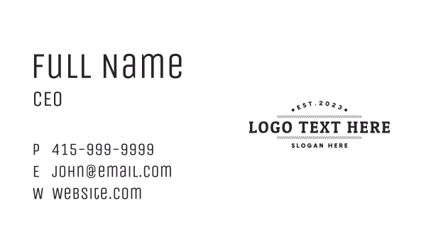 Hipster Generic Wordmark Business Card Design Image Preview