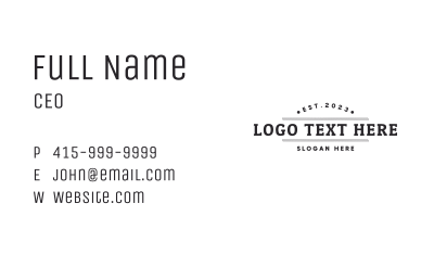 Hipster Generic Wordmark Business Card Image Preview