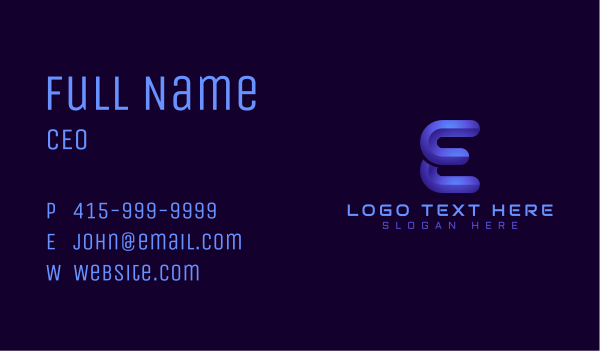 Business Tech Letter E Business Card Design Image Preview