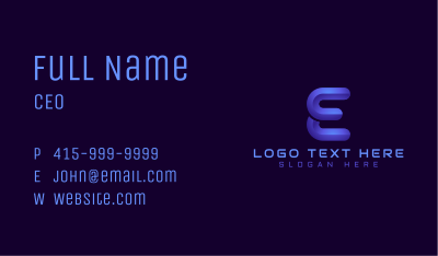 Business Tech Letter E Business Card Image Preview