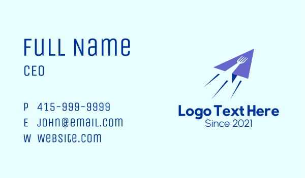 Paper Plane Fork Business Card Design Image Preview