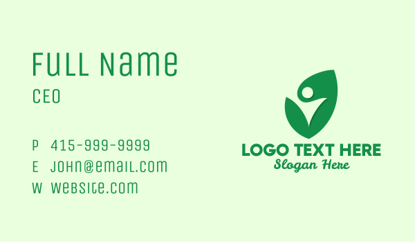 Green Leaf Environmentalist Business Card Design Image Preview