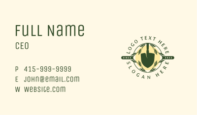 Shovel Leaves Gardening Business Card Image Preview