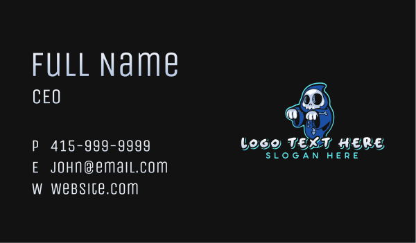 Ghost Skull Cartoon Business Card Design Image Preview
