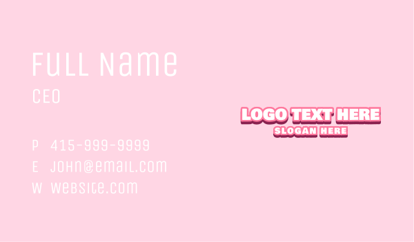 Pink Playful Fashion Business Card Design Image Preview