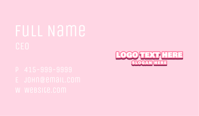 Pink Playful Fashion Business Card