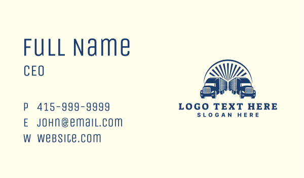 Transport Logistic Truck Business Card Design Image Preview