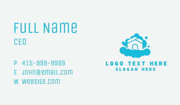 Blue Cloud Home Business Card Design Image Preview