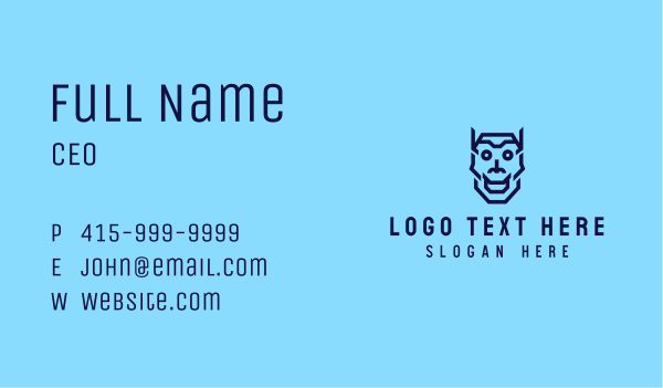 Blue Android Head Business Card Design Image Preview