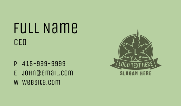 Organic Weed Lettermark Business Card Design Image Preview