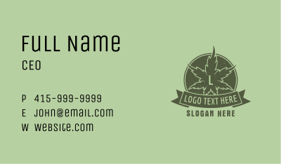 Organic Weed Lettermark Business Card Image Preview