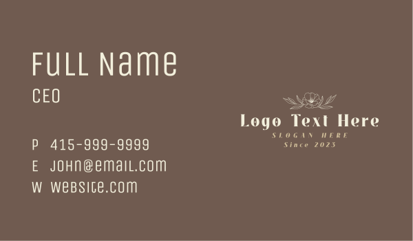 Floral Luxury Wordmark Business Card Design Image Preview