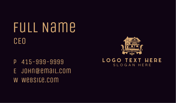 Victorian Heritage House  Business Card Design Image Preview