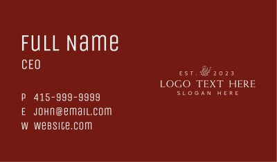 Floral Cosmetics Wordmark Business Card Image Preview