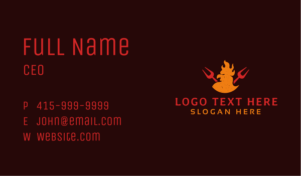 Barbecue Fire Chicken Business Card Design Image Preview
