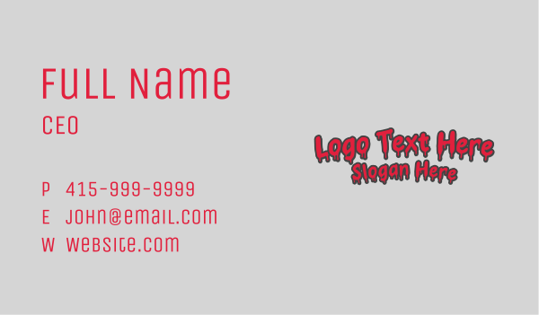 Thriller Blood Wordmark Business Card Design Image Preview
