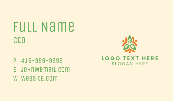 People Leaf Nature Business Card Design Image Preview