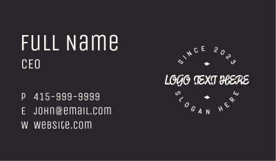 Cursive Round Signage Business Card Image Preview