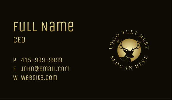 Wild Deer Antler Business Card Design Image Preview