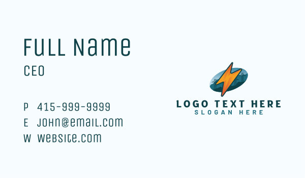 Electricity Power Bolt Business Card Design Image Preview